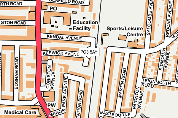 PO3 5AY map - OS OpenMap – Local (Ordnance Survey)