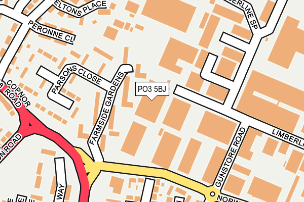 PO3 5BJ map - OS OpenMap – Local (Ordnance Survey)