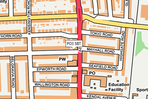 PO3 5BT map - OS OpenMap – Local (Ordnance Survey)