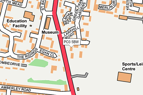 PO3 5BW map - OS OpenMap – Local (Ordnance Survey)
