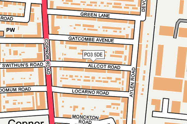 PO3 5DE map - OS OpenMap – Local (Ordnance Survey)