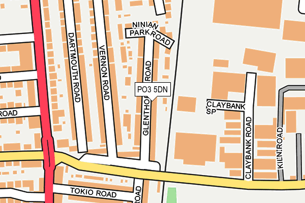 PO3 5DN map - OS OpenMap – Local (Ordnance Survey)