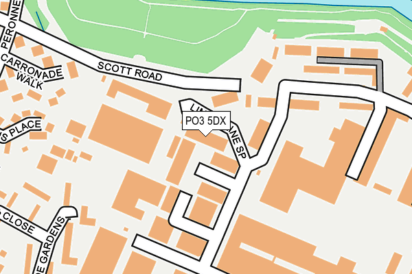 PO3 5DX map - OS OpenMap – Local (Ordnance Survey)