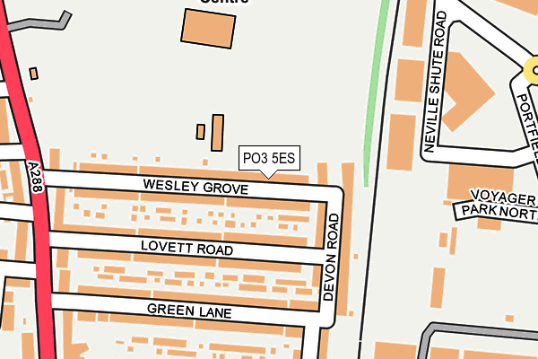 PO3 5ES map - OS OpenMap – Local (Ordnance Survey)