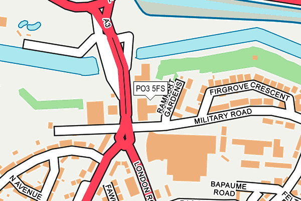 PO3 5FS map - OS OpenMap – Local (Ordnance Survey)