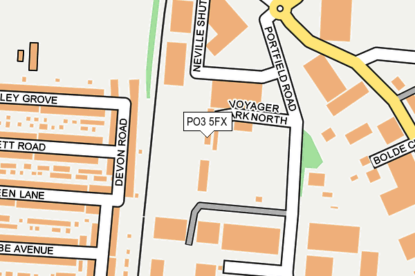 PO3 5FX map - OS OpenMap – Local (Ordnance Survey)