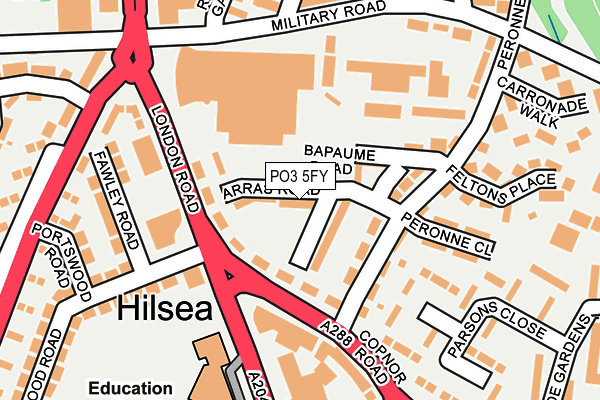 PO3 5FY map - OS OpenMap – Local (Ordnance Survey)