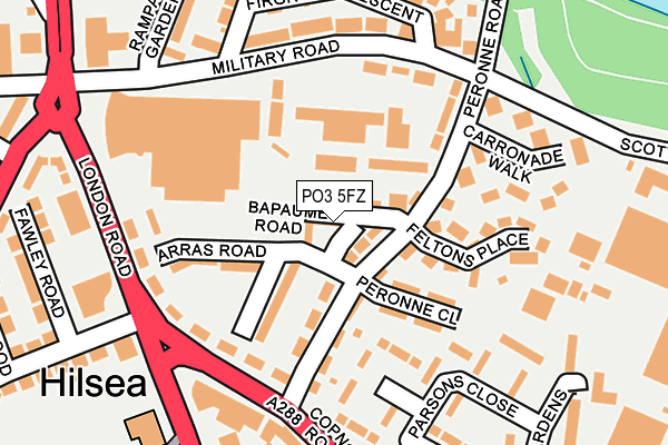 PO3 5FZ map - OS OpenMap – Local (Ordnance Survey)