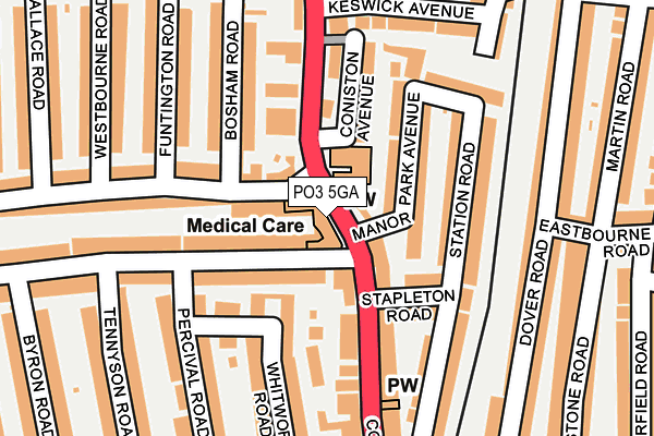 PO3 5GA map - OS OpenMap – Local (Ordnance Survey)