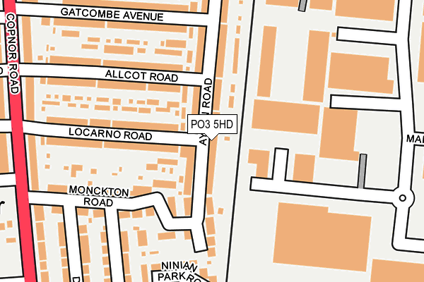 PO3 5HD map - OS OpenMap – Local (Ordnance Survey)