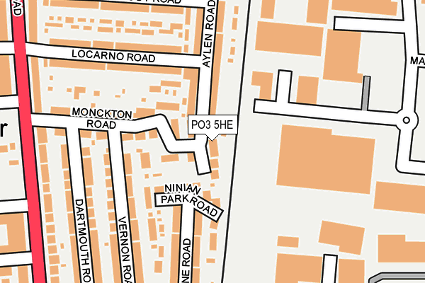 PO3 5HE map - OS OpenMap – Local (Ordnance Survey)