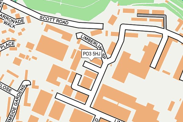 PO3 5HJ map - OS OpenMap – Local (Ordnance Survey)