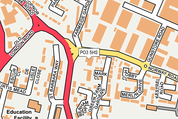 PO3 5HS map - OS OpenMap – Local (Ordnance Survey)