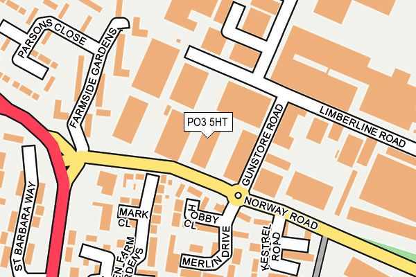 PO3 5HT map - OS OpenMap – Local (Ordnance Survey)
