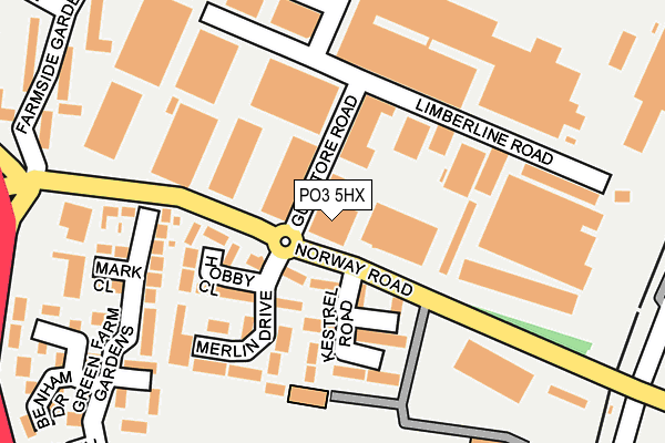 PO3 5HX map - OS OpenMap – Local (Ordnance Survey)