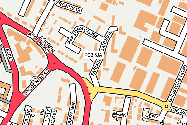 PO3 5JA map - OS OpenMap – Local (Ordnance Survey)