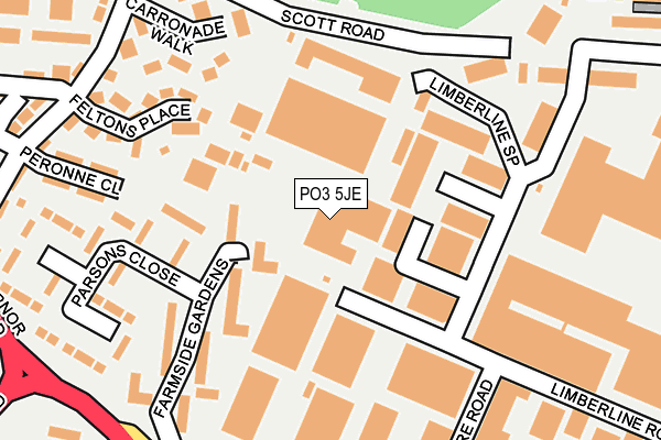 PO3 5JE map - OS OpenMap – Local (Ordnance Survey)