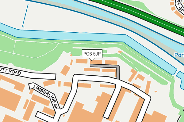 PO3 5JP map - OS OpenMap – Local (Ordnance Survey)