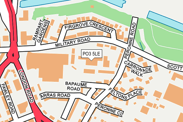 PO3 5LE map - OS OpenMap – Local (Ordnance Survey)