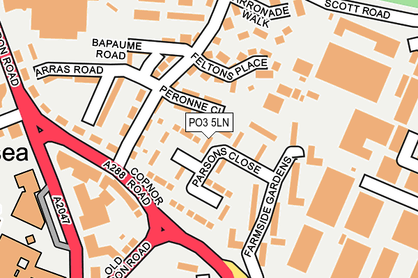 PO3 5LN map - OS OpenMap – Local (Ordnance Survey)
