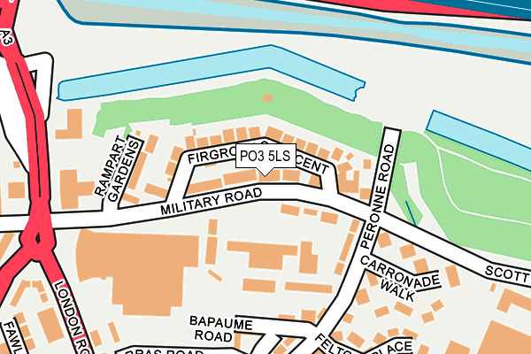 PO3 5LS map - OS OpenMap – Local (Ordnance Survey)