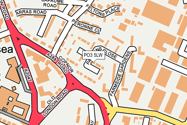 PO3 5LW map - OS OpenMap – Local (Ordnance Survey)