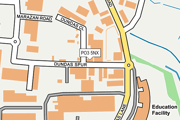PO3 5NX map - OS OpenMap – Local (Ordnance Survey)