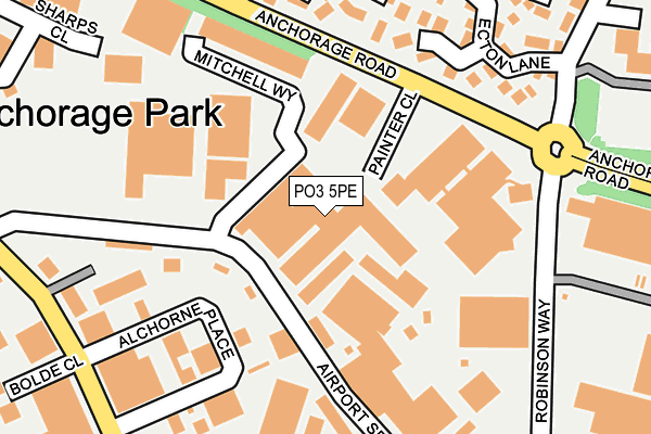PO3 5PE map - OS OpenMap – Local (Ordnance Survey)