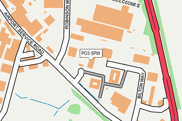 PO3 5PW map - OS OpenMap – Local (Ordnance Survey)