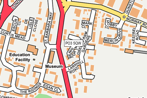 PO3 5QW map - OS OpenMap – Local (Ordnance Survey)