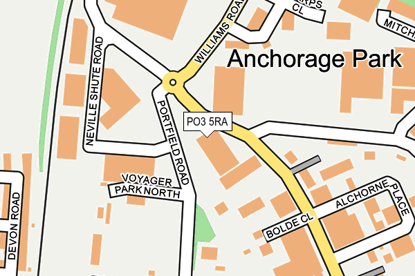 PO3 5RA map - OS OpenMap – Local (Ordnance Survey)