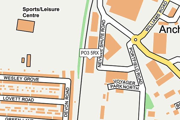 PO3 5RX map - OS OpenMap – Local (Ordnance Survey)