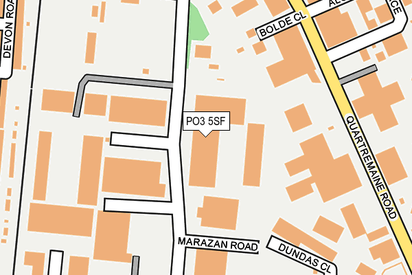 PO3 5SF map - OS OpenMap – Local (Ordnance Survey)