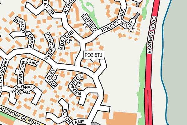 PO3 5TJ map - OS OpenMap – Local (Ordnance Survey)
