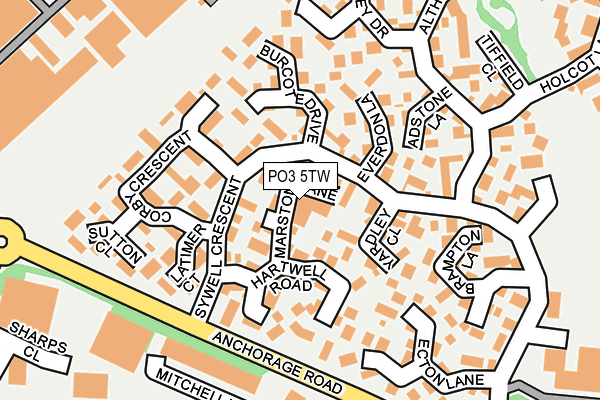PO3 5TW map - OS OpenMap – Local (Ordnance Survey)