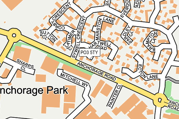 PO3 5TY map - OS OpenMap – Local (Ordnance Survey)