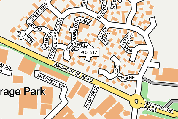 PO3 5TZ map - OS OpenMap – Local (Ordnance Survey)