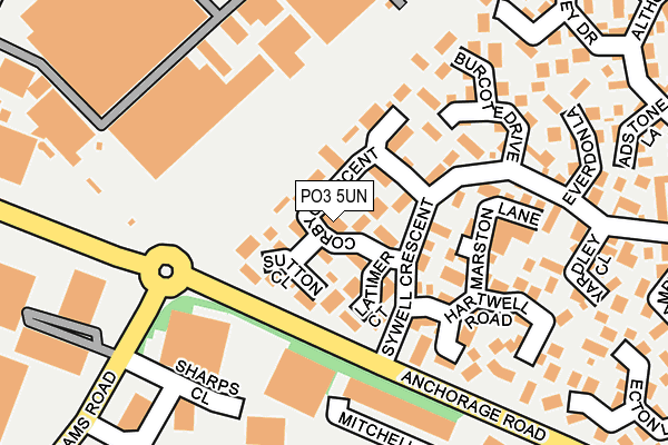 PO3 5UN map - OS OpenMap – Local (Ordnance Survey)