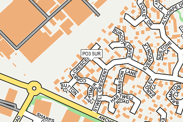 PO3 5UR map - OS OpenMap – Local (Ordnance Survey)