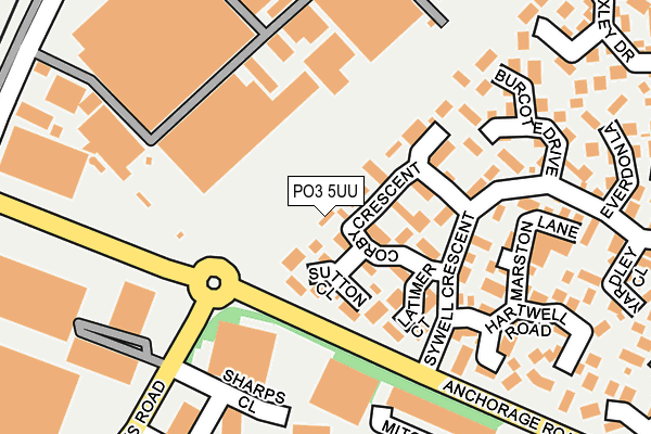 PO3 5UU map - OS OpenMap – Local (Ordnance Survey)