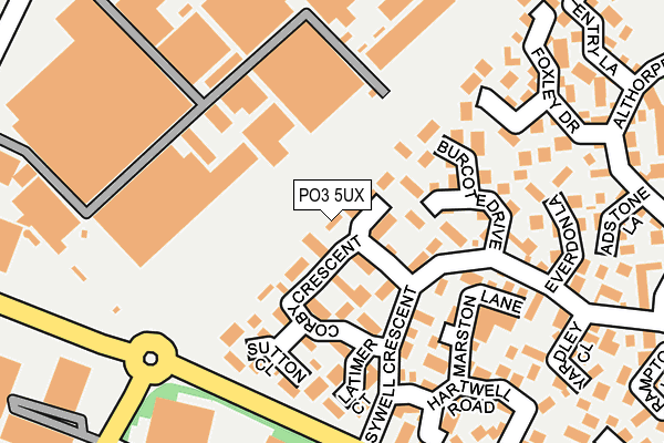 PO3 5UX map - OS OpenMap – Local (Ordnance Survey)