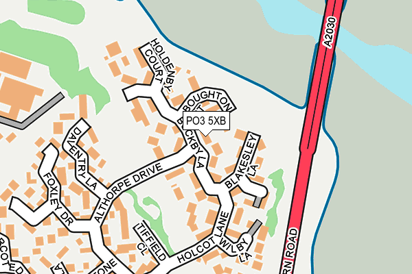 PO3 5XB map - OS OpenMap – Local (Ordnance Survey)