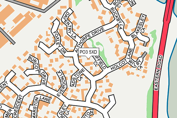 PO3 5XD map - OS OpenMap – Local (Ordnance Survey)