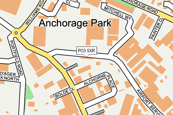 PO3 5XR map - OS OpenMap – Local (Ordnance Survey)