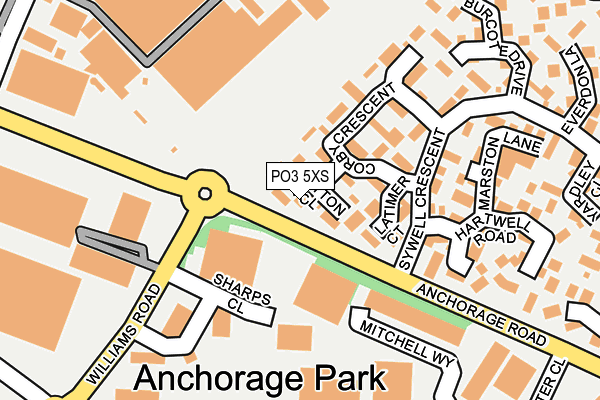 PO3 5XS map - OS OpenMap – Local (Ordnance Survey)