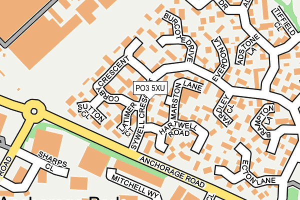 PO3 5XU map - OS OpenMap – Local (Ordnance Survey)