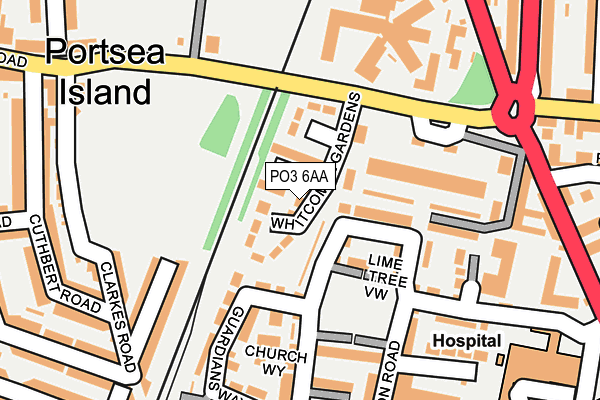 PO3 6AA map - OS OpenMap – Local (Ordnance Survey)