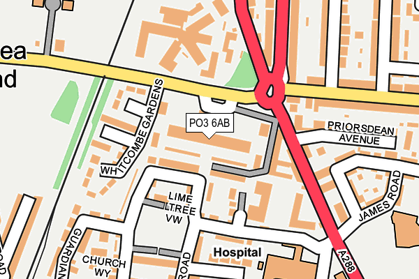 PO3 6AB map - OS OpenMap – Local (Ordnance Survey)