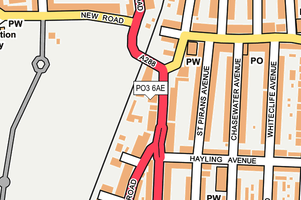 PO3 6AE map - OS OpenMap – Local (Ordnance Survey)