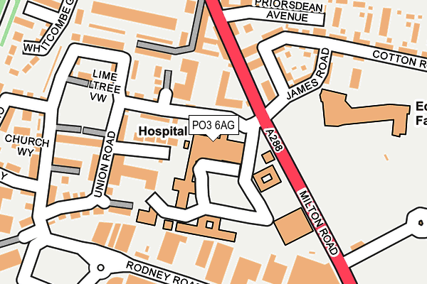 PO3 6AG map - OS OpenMap – Local (Ordnance Survey)